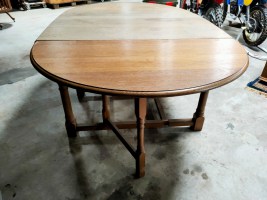 antiek inklapbare ovale houten tafel (4)